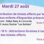 Distribution de tickets de manèges