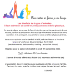 Reprise des cours de gymnastique volontaire